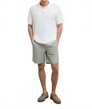 NEW MAVI polo neck knit shirt in antique white